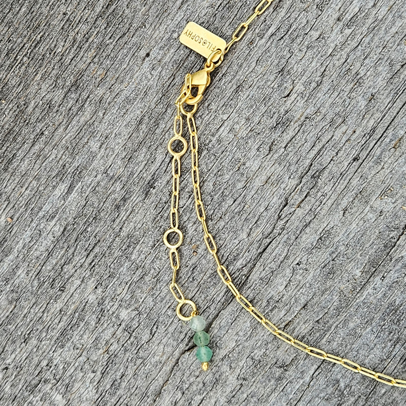 Aqua Chalcedony Journey Necklace - Gold
