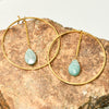 Amazonite Gold Hoop Earrings