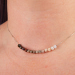 Ocean Jasper B&W Adjustable Slide Chain Gemstone Necklace