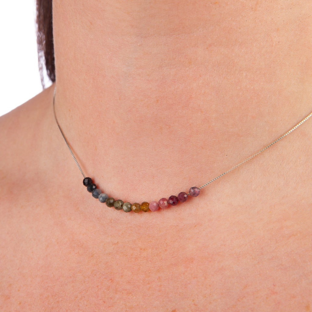 Tourmaline Adjustable Slide Chain Gemstone Necklace