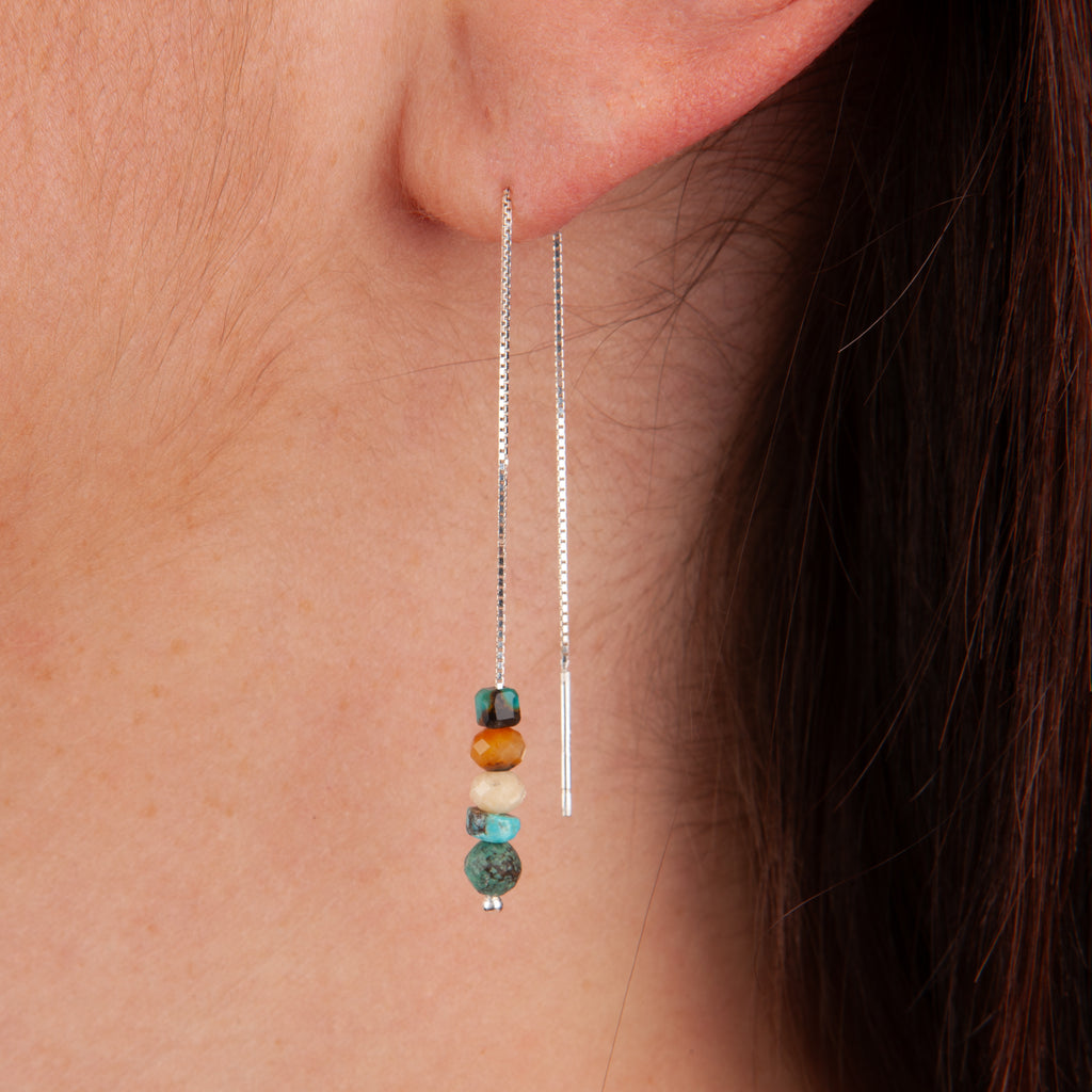 Amazonite & Turquoise Threader Earrings
