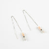 Peach Moonstone Threader Earrings