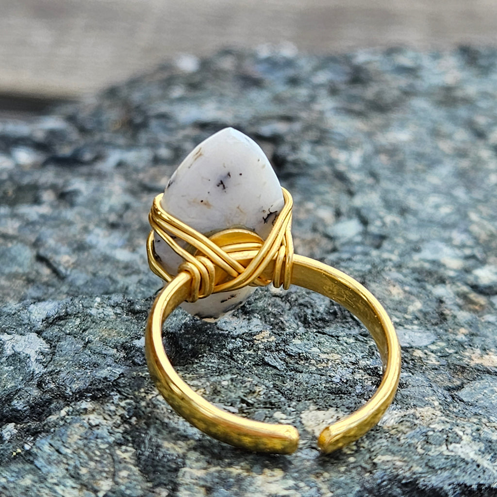 Dendrite Opal Tribal Aura Ring
