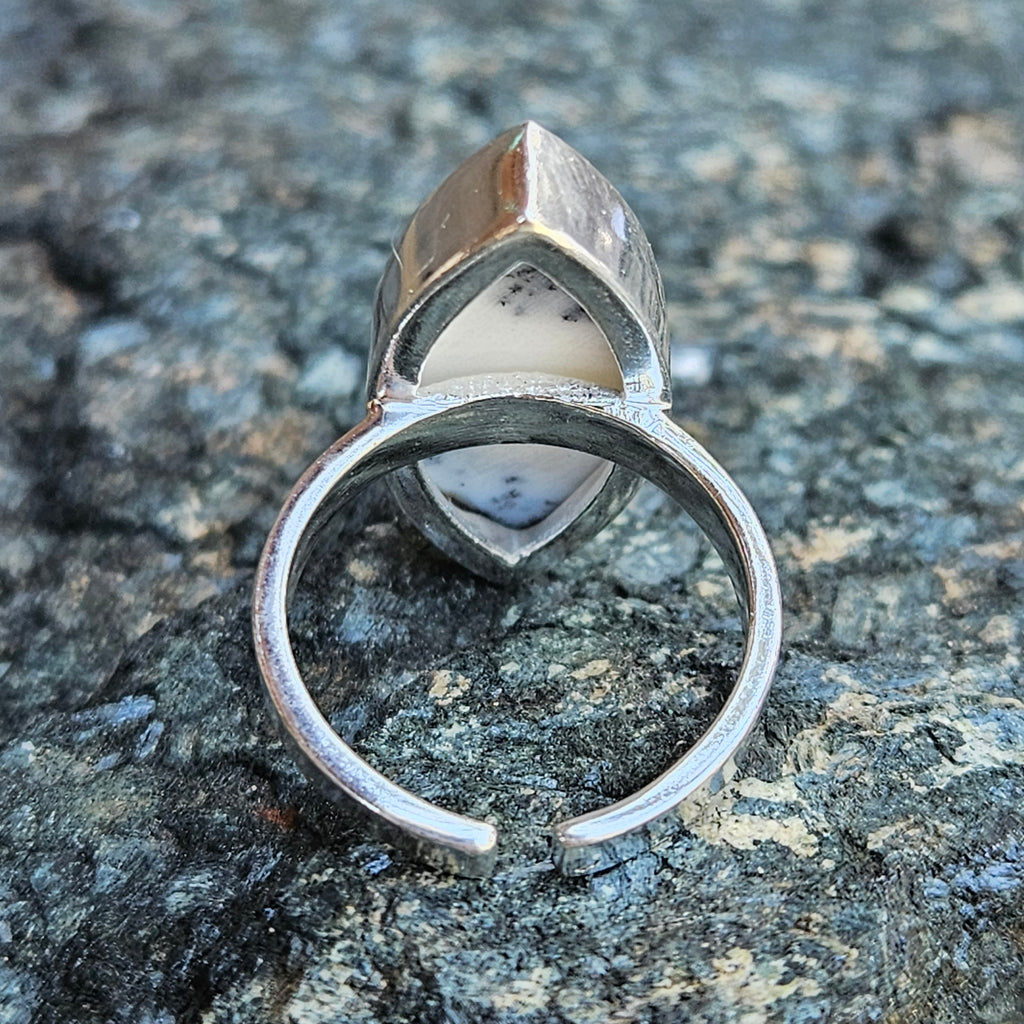 Dendrite Opal Marquis Magic Ring
