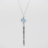 Iolite Diamond Drop Necklace - Silver