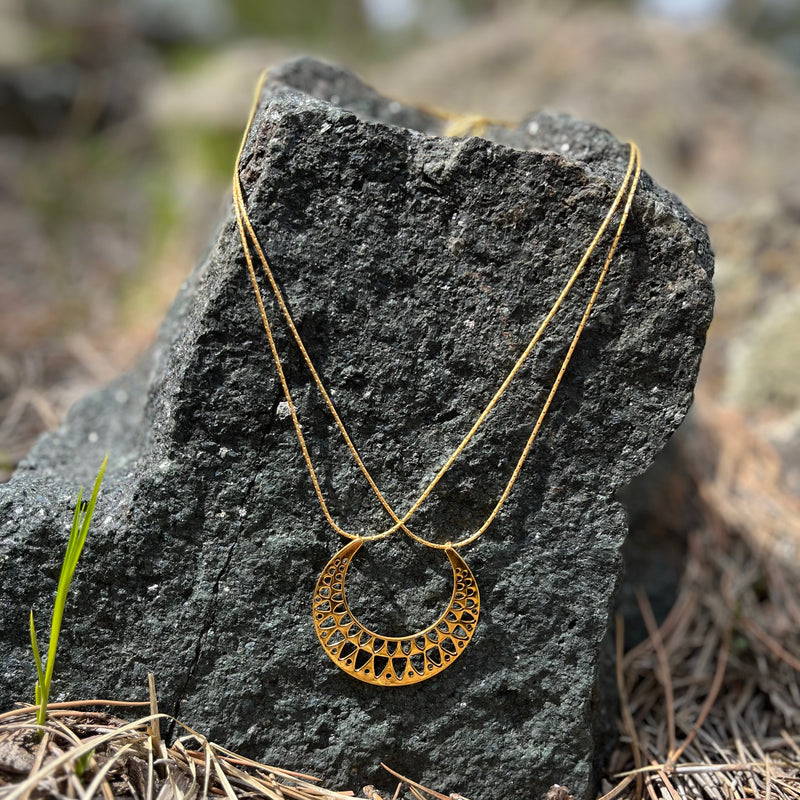 Tribal Moon Rose Gold Necklace - Filosophy