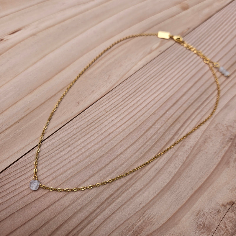 Rainbow Moonstone Natural Nomad Necklace