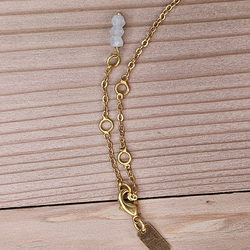 Rainbow Moonstone Natural Nomad Necklace