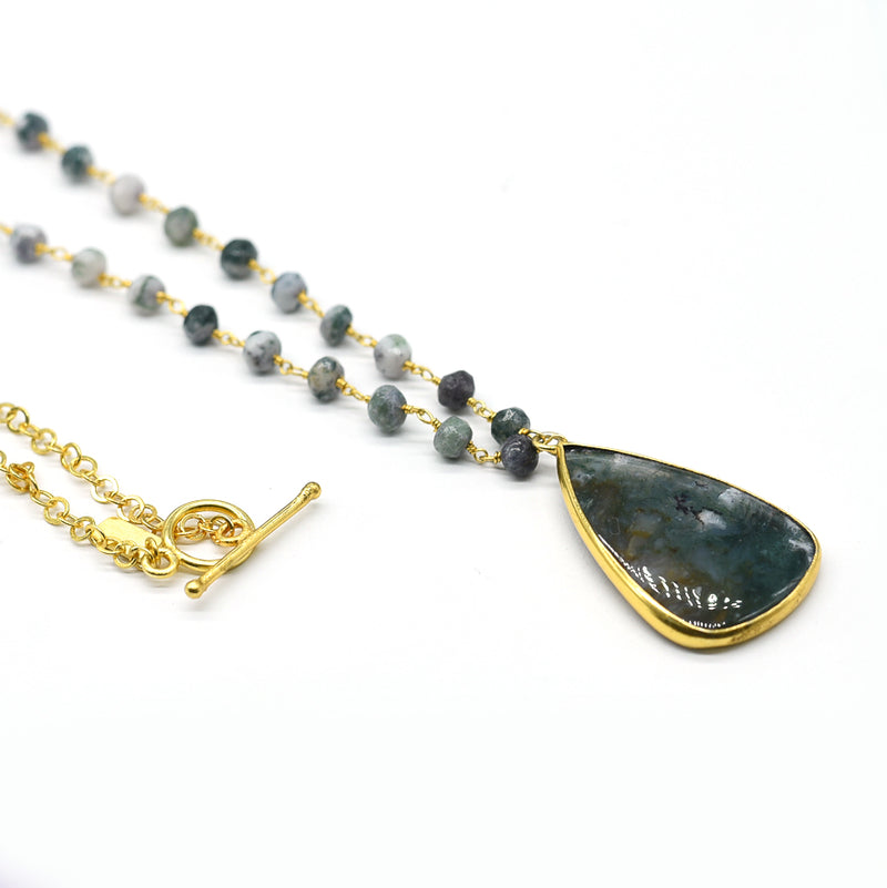 Moss Agate Enchanted Rosary Necklace - Filosophy