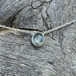 Aqua Blue Topaz Spirit Stone Necklace - Silver