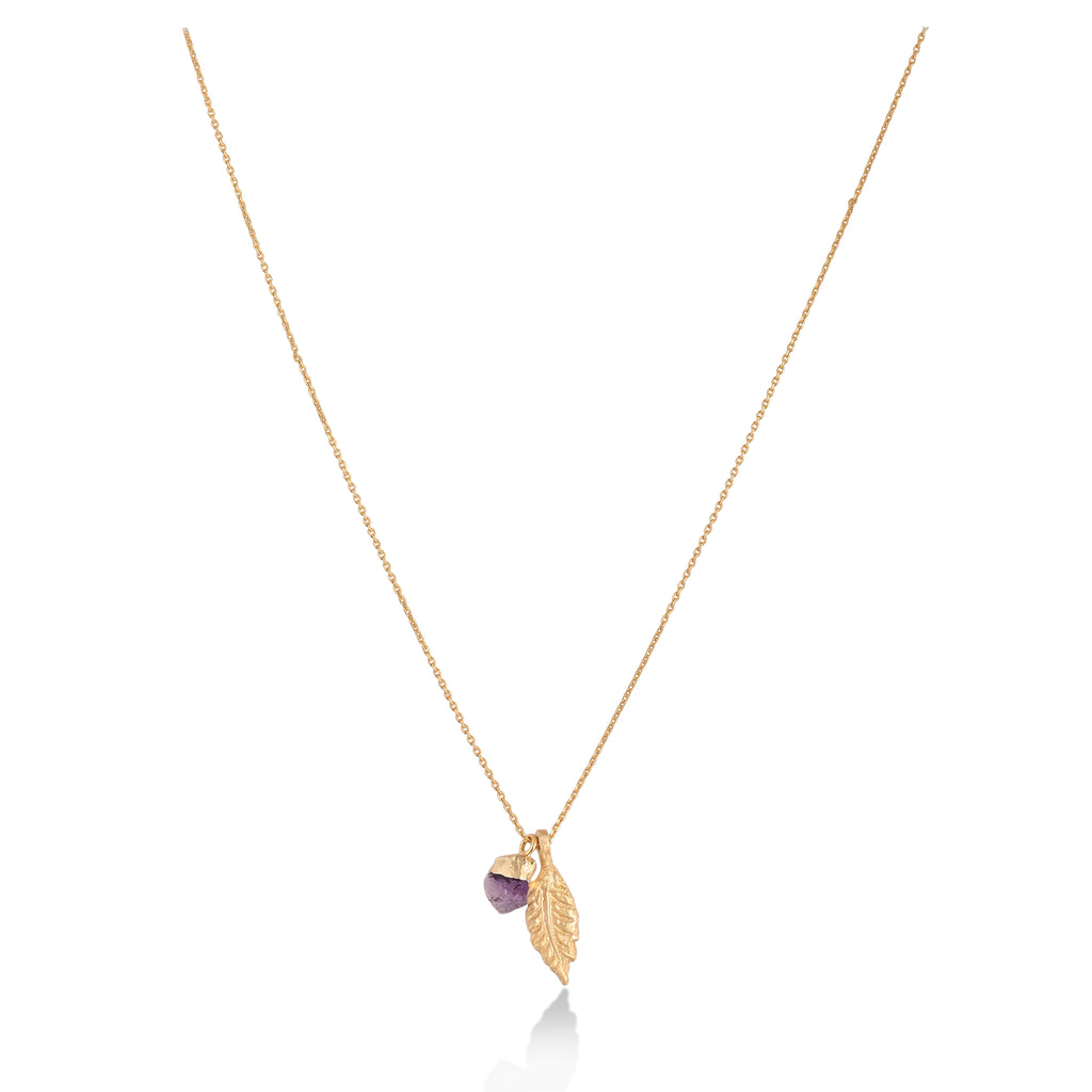 Amethyst Fearless Feather Necklace