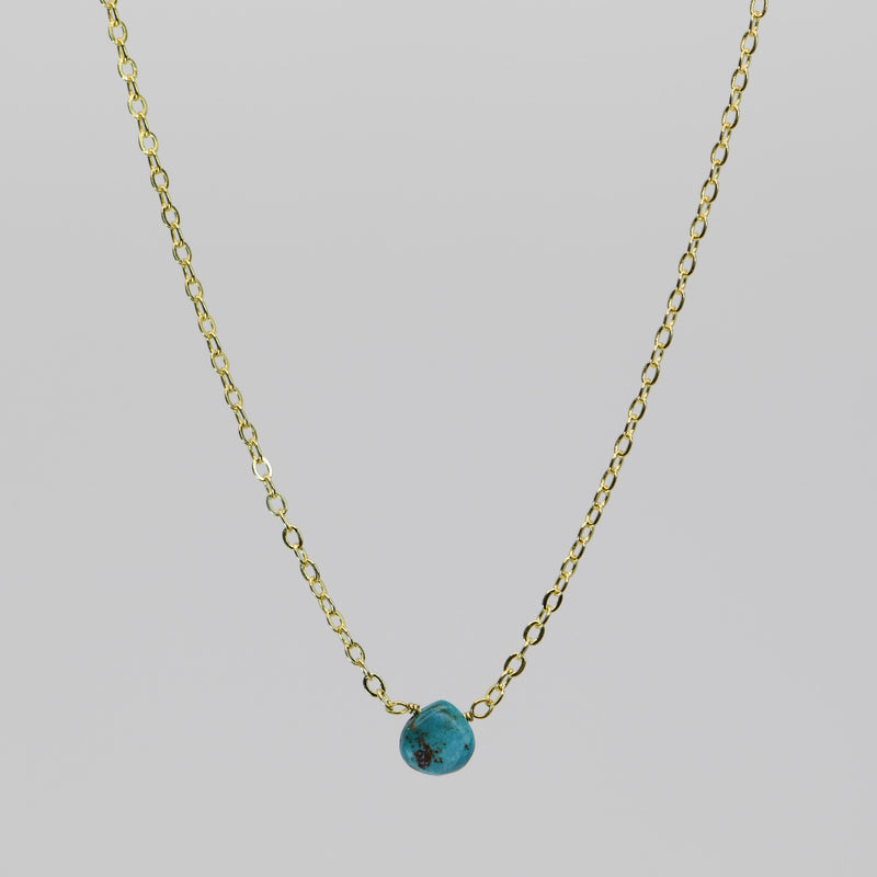 Chrysocolla Natural Nomad Necklace - Gold