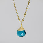 Neon Apatite Journey Necklace - Gold