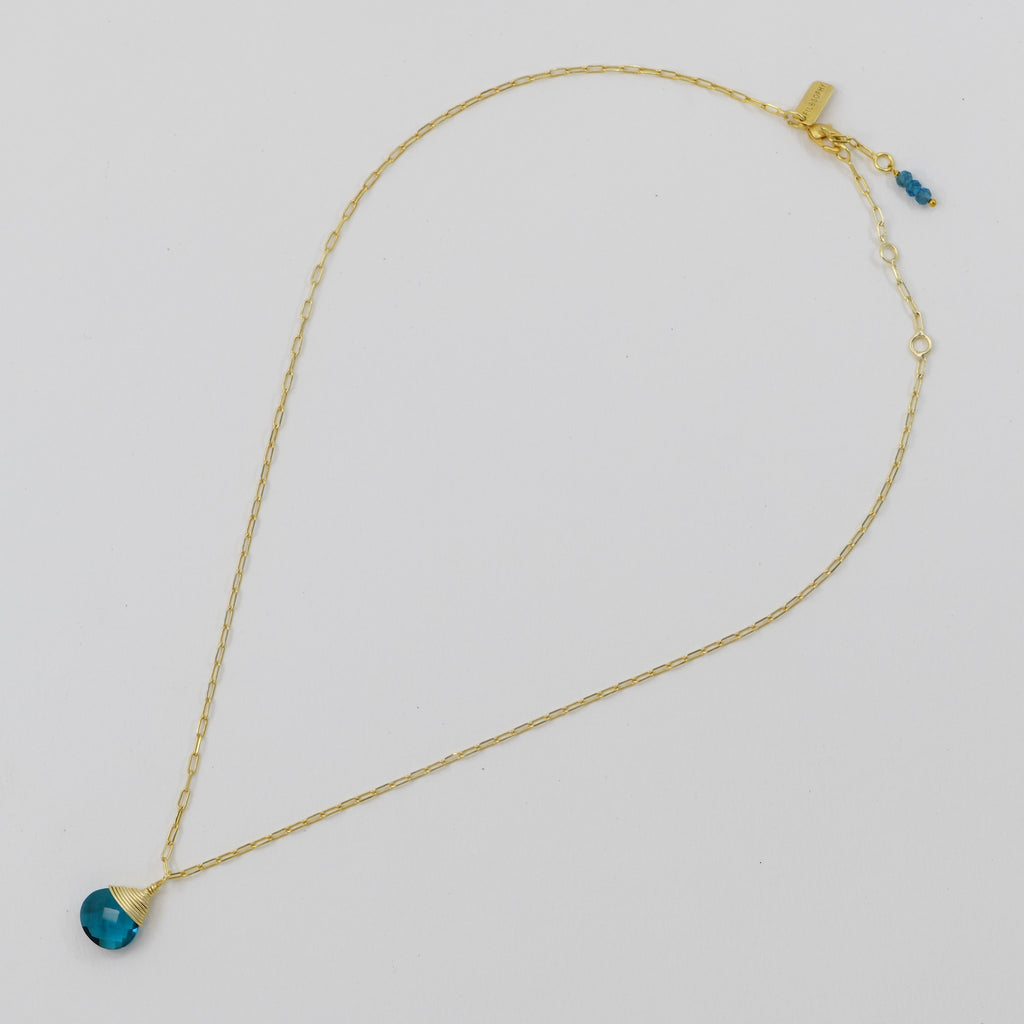 Neon Apatite Journey Necklace - Gold