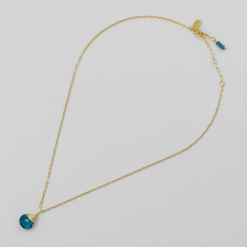 Neon Apatite Journey Necklace - Gold