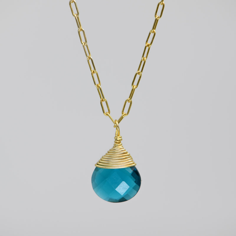 Neon Apatite Journey Necklace - Gold