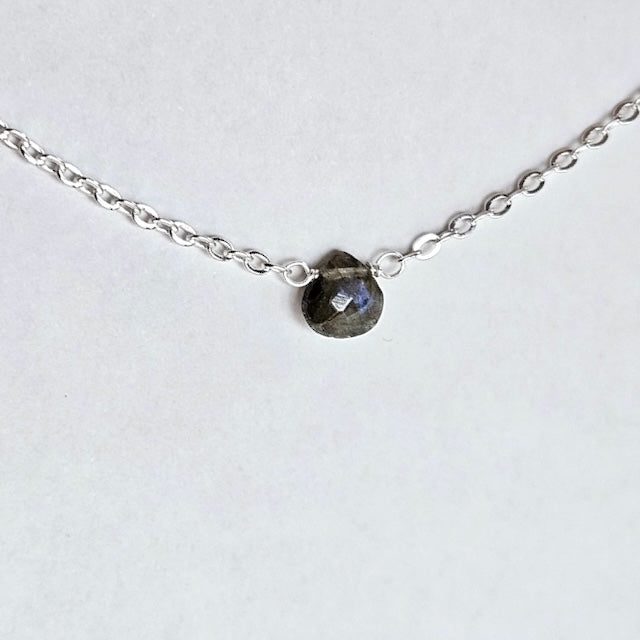 Labradorite Natural Nomad Necklace - Silver