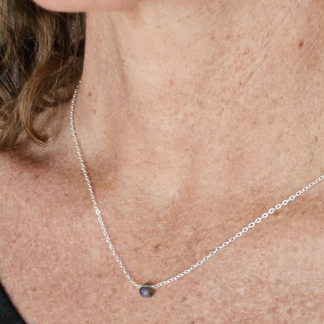 Labradorite Natural Nomad Necklace - Silver