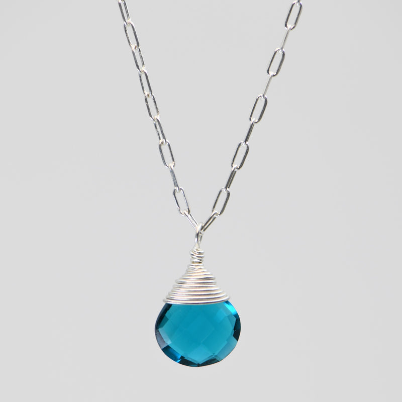 Neon Apatite Journey Necklace - Silver