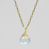 Aqua Blue Topaz Journey Necklace - Gold