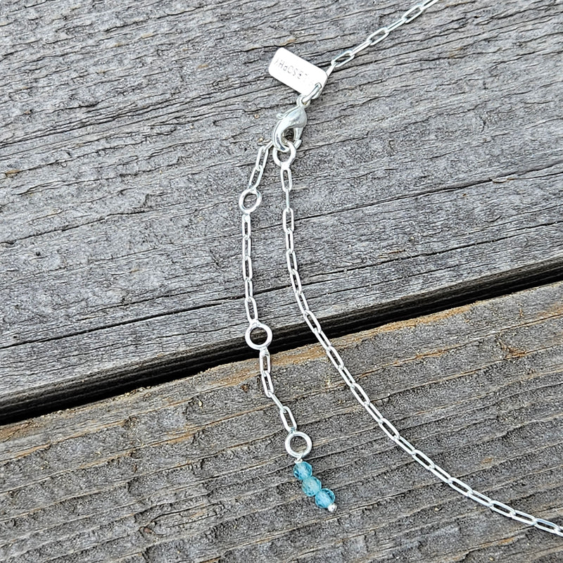Aqua Blue Topaz Journey Necklace - Silver