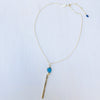 Iolite Diamond Drop Necklace - Gold