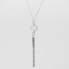 Aqua Blue Topaz Diamond Drop Necklace - Silver
