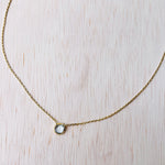 Aqua Blue Topaz Spirit Stone Necklace - Gold
