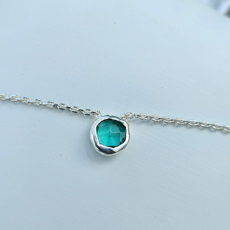 Green Apatite Spirit Stone Necklace - Silver