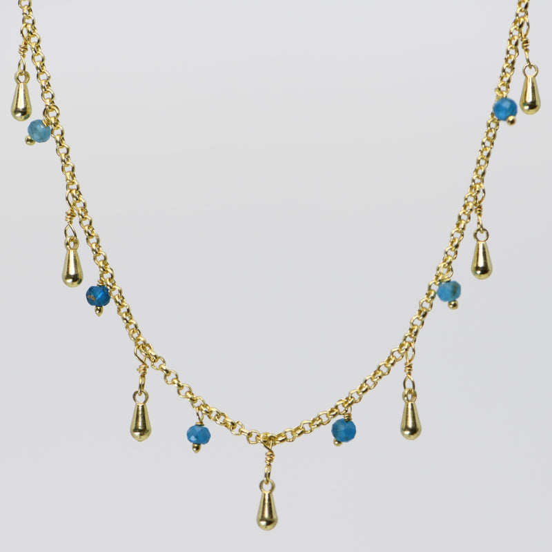 Neon Apatite Stardust Necklace - Gold