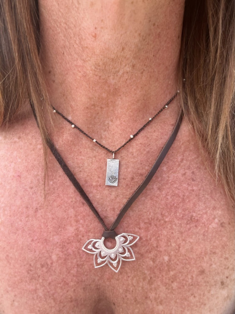 Hill Tribe Silver Lotus Necklace
