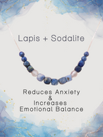 Lapis + Sodalite Adjustable Slide Chain Gemstone Necklace