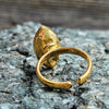 Gold Rutile Rustic Marquis Ring