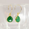 Emerald Pear Shaped Gold-Filled Earring | 1/2 Hoop