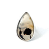 Natural Montana Agate Flower Statement Ring in Sterling Silver | Size 7.5