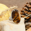 Dendritic Agate Ring Sterling Silver Size 9 32mm Statement