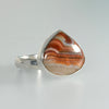 Crazy Lace Agate Ring Sterling Silver Adjustable 20mm Statement