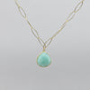 Amazonite Pendant Necklace | 18" Gold Filled Chain Handmade