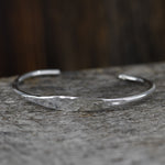 Artisan-Crafted Sterling Silver Hammered Cuff Bracelet | Adjustable 6.5" Statement Piece