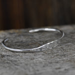 Artisan-Crafted Sterling Silver Hammered Cuff Bracelet | Adjustable 6.5" Statement Piece