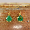 Emerald Pear Shaped Gold-Filled Earring | 1/2 Hoop