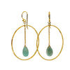 Amazonite Gold Hoop Earrings