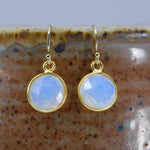 Rainbow Moonstone Drop Earrings | Gold Filled | June Birthstone