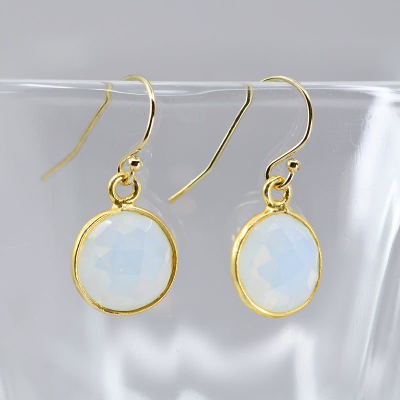 Rainbow Moonstone Drop Earrings | Gold Filled | June Birthstone