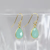 Aqua Chalcedony, Small Teardrop, 10mm, 20mm, Gold-Filled, Hook