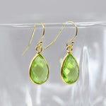 Peridot Teardrop Earrings | 14K Gold-Filled August Birthstone Dangle Earrings