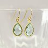 Natural Aquamarine Teardrop Earrings | Gold Filled Dangle | March Birthstone Jewelry