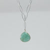 Amazonite Pendant Necklace Sterling Silver | 18" Marquise Chain | Handmade Green Stone Jewelry