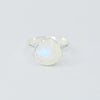 Natural Rainbow Moonstone Ring Sterling Silver Freeform