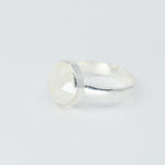 Natural Rainbow Moonstone Ring Sterling Silver Freeform